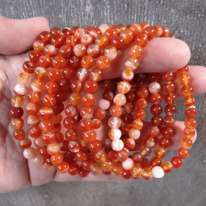 Crystals Carnelian Bracelet 6mm