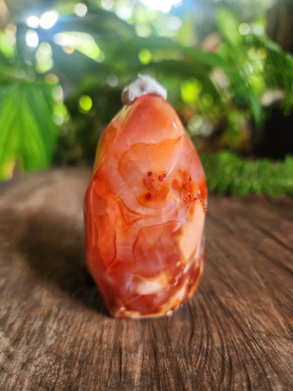 Crystals Carnelian Flame Quartz Point 180g