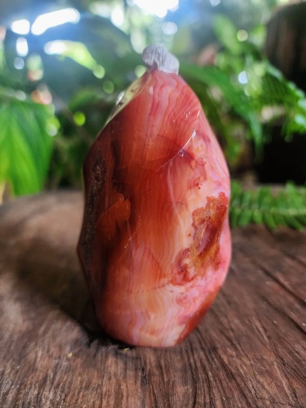 Carnelian Flame Quartz Point 358g - Crystals Australia