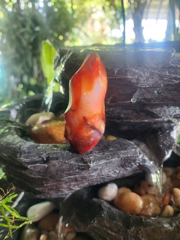 Carnelian Flame Quartz Point - Crystals Australia