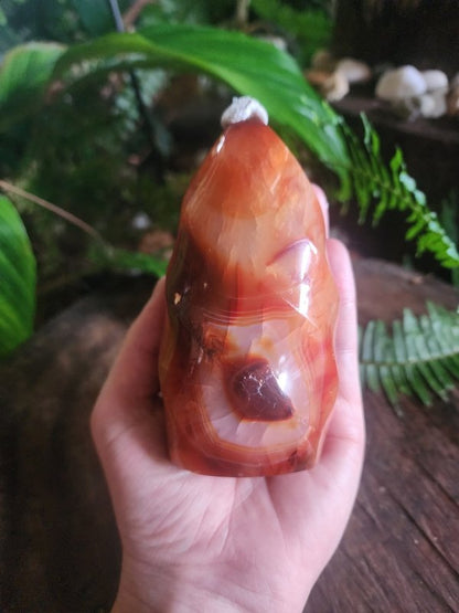Carnelian Quartz Crystal Flame Tower Point - Crystals Australia