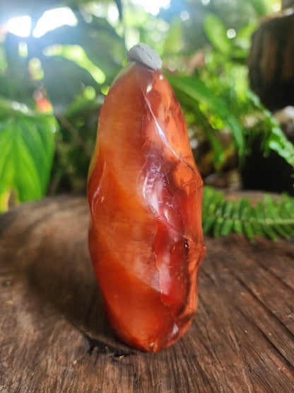Carnelian Quartz Crystal Flame Tower Point - Crystals Australia