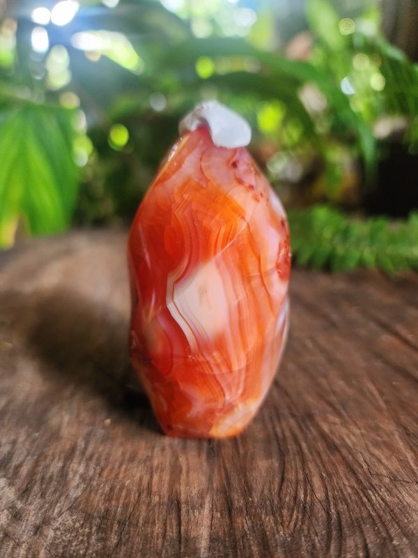 Carnelian Quartz Crystal Flame Tower Point - Crystals Australia