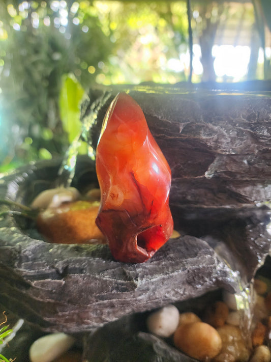 Carnelian Quartz Flame Point Carving Australia
