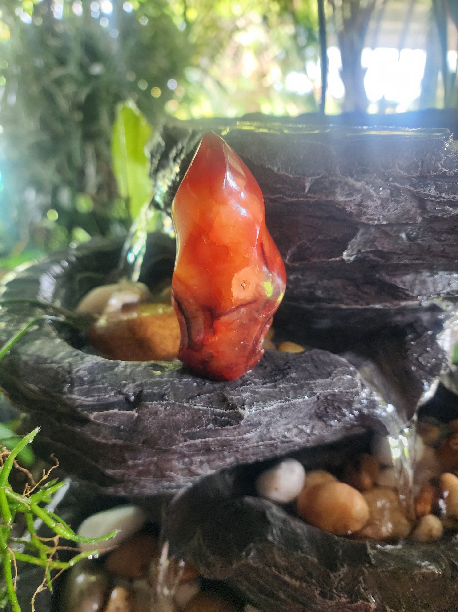 Carnelian Quartz Flame Point Carving Australia