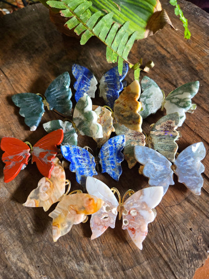 Accessories Carved Crystal Butterfly Hairclips