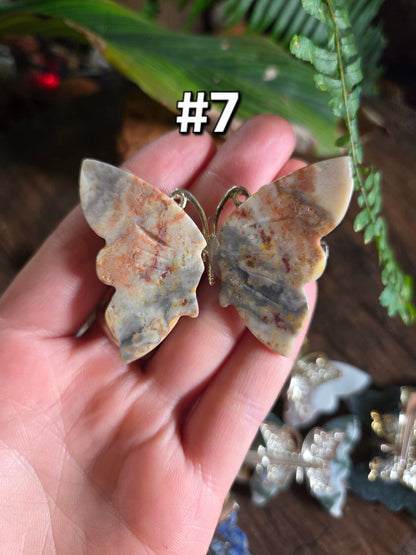 Accessories Carved Crystal Butterfly Hairclips