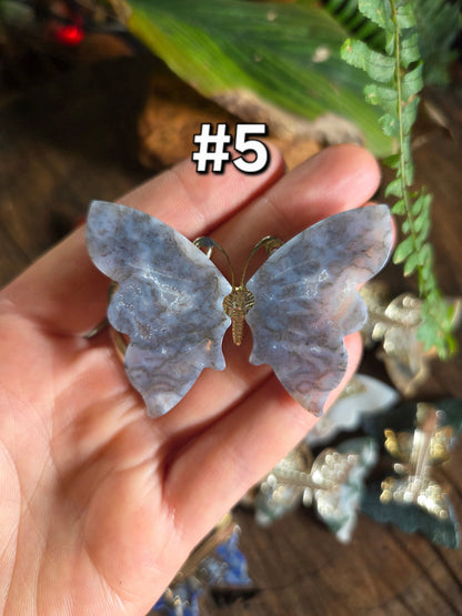 Accessories Carved Crystal Butterfly Hairclips