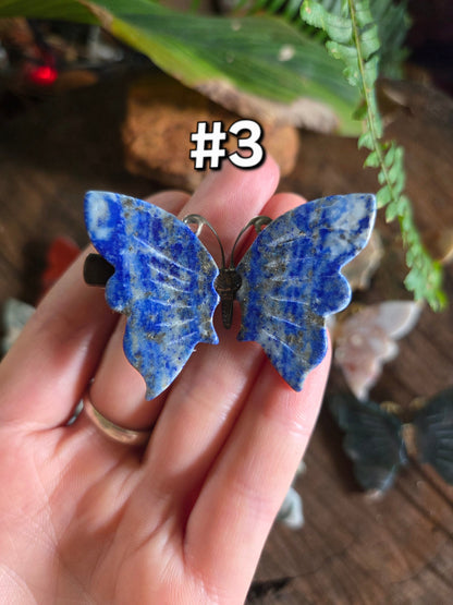 Accessories Carved Crystal Butterfly Hairclips