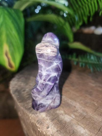 Chevron Dream Amethyst Couple Carving - Crystals Australia