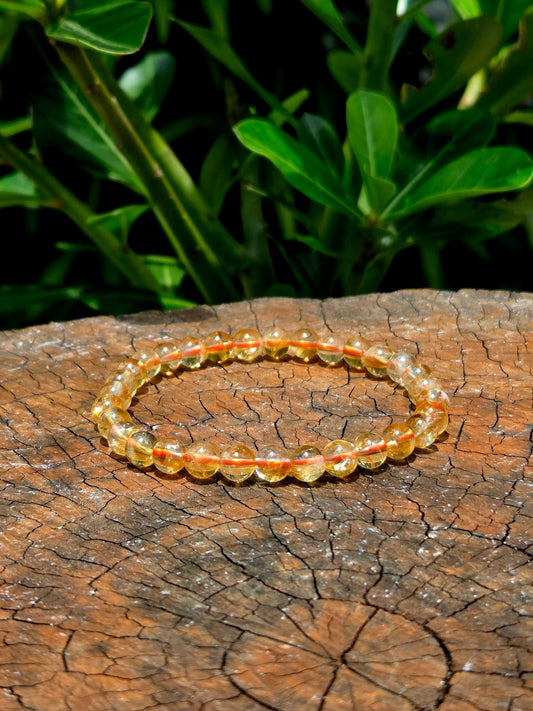 Crystals Citrine Bracelet 6mm