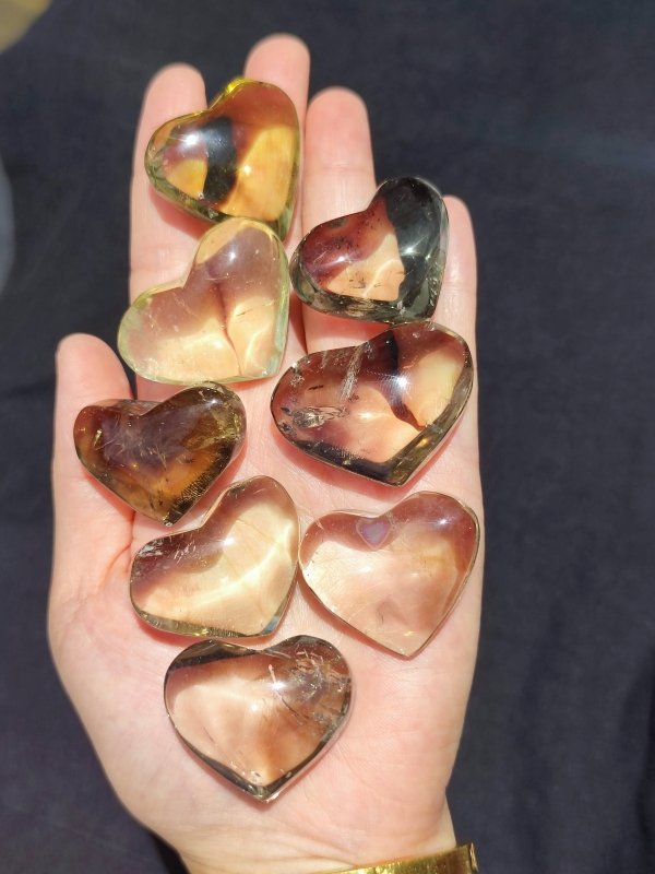 Citrine Crystal Carved Love Heart - Brazil - Crystals Australia