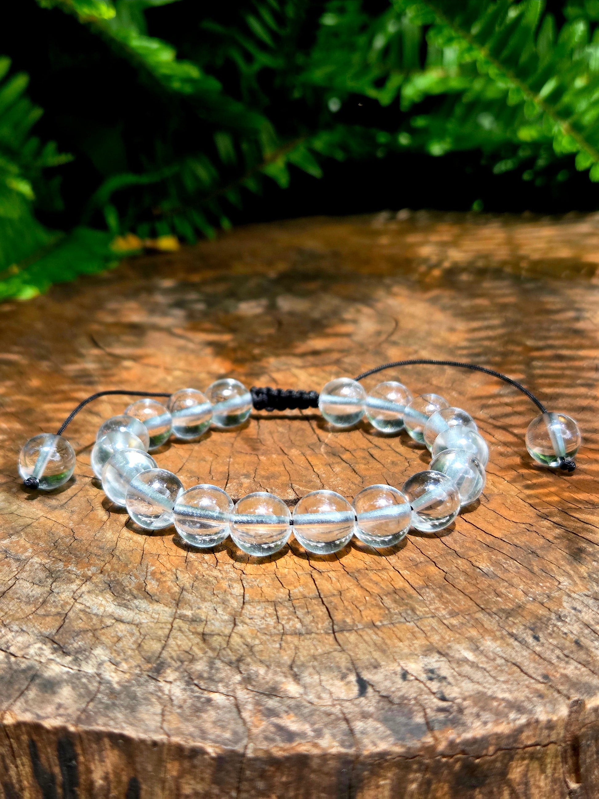 Jewellery Clear Quartz Crystal Bracelet - 10mm Adjustable