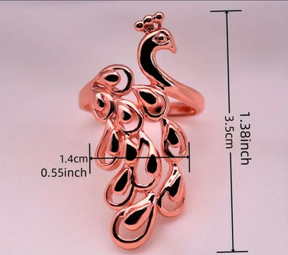 Jewellery Copper Peacock Ring Adjustable