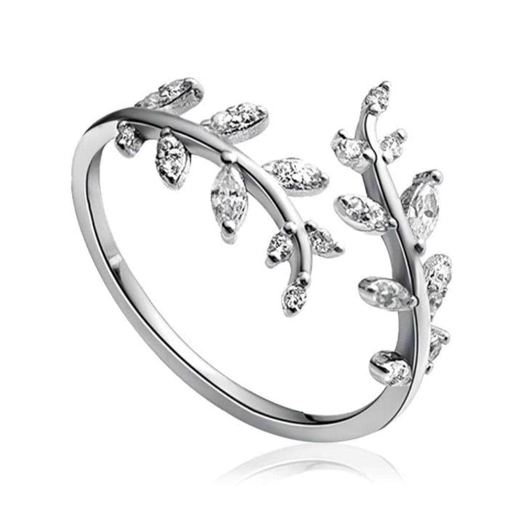 Jewellery Crystal Leaf Adjustable Ring