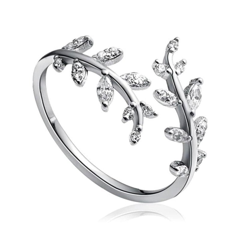 Crystal Leaf Ring - Adjustable - Jewellery Australia