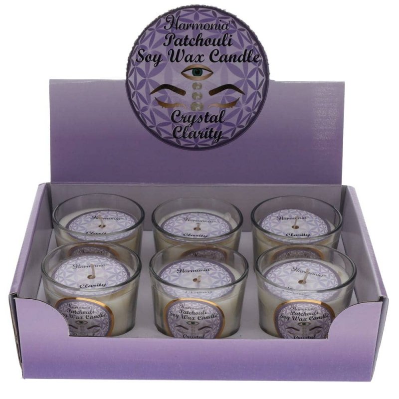 Crystal Votive Soy Candle - Clarity - Quartz & Patchouli - Crystals Australia