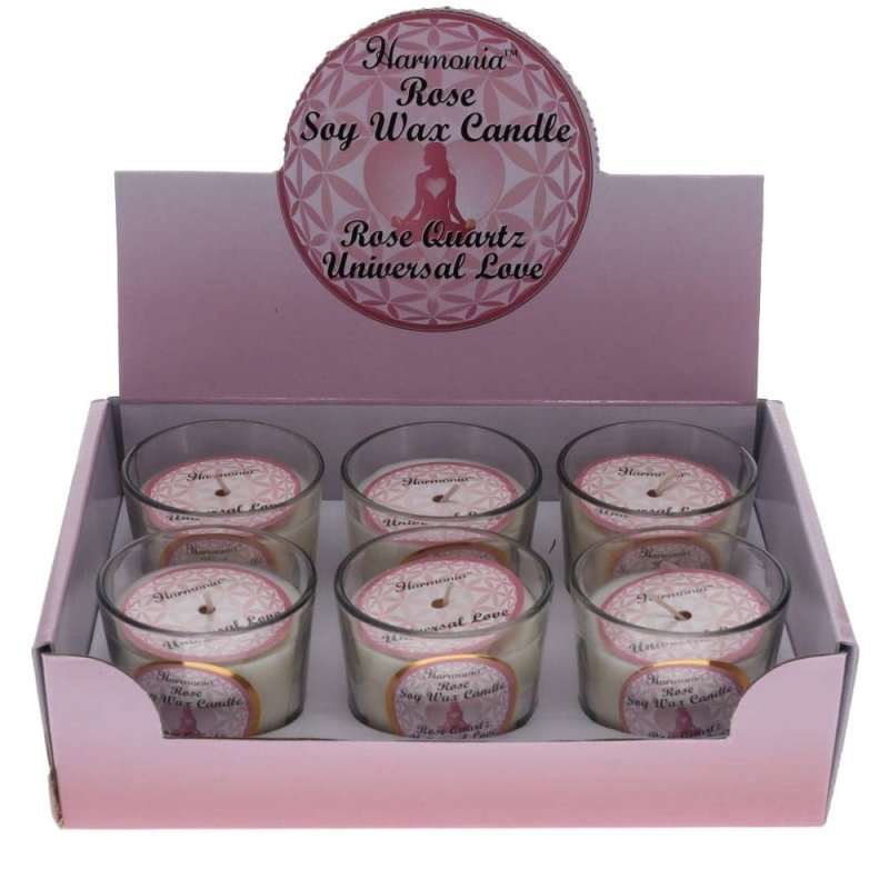 Crystal Votive Soy Candle - Love - Rose Quartz & Rose Scent - Crystals Australia
