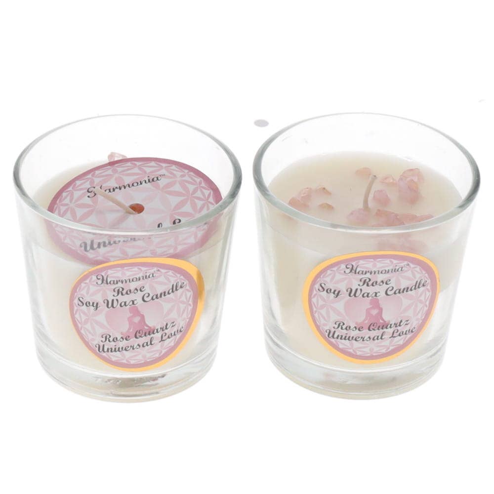 Candle Crystal Votive Soy Candle - Love - Rose Quartz & Rose Scent Australia