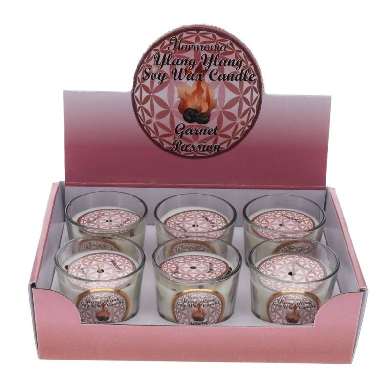 Crystal Votive Soy Candle - Passion - Garnet & Ylang Ylang - Crystals Australia