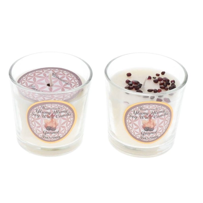 Crystal Votive Soy Candle - Passion - Garnet & Ylang Ylang - Crystals Australia