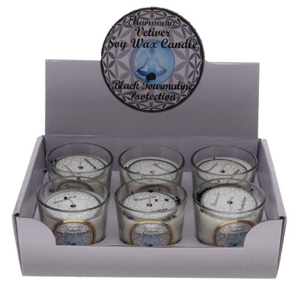 Crystal Votive Soy Candle - Protection - Tourmaline & Vetiver - Crystals Australia