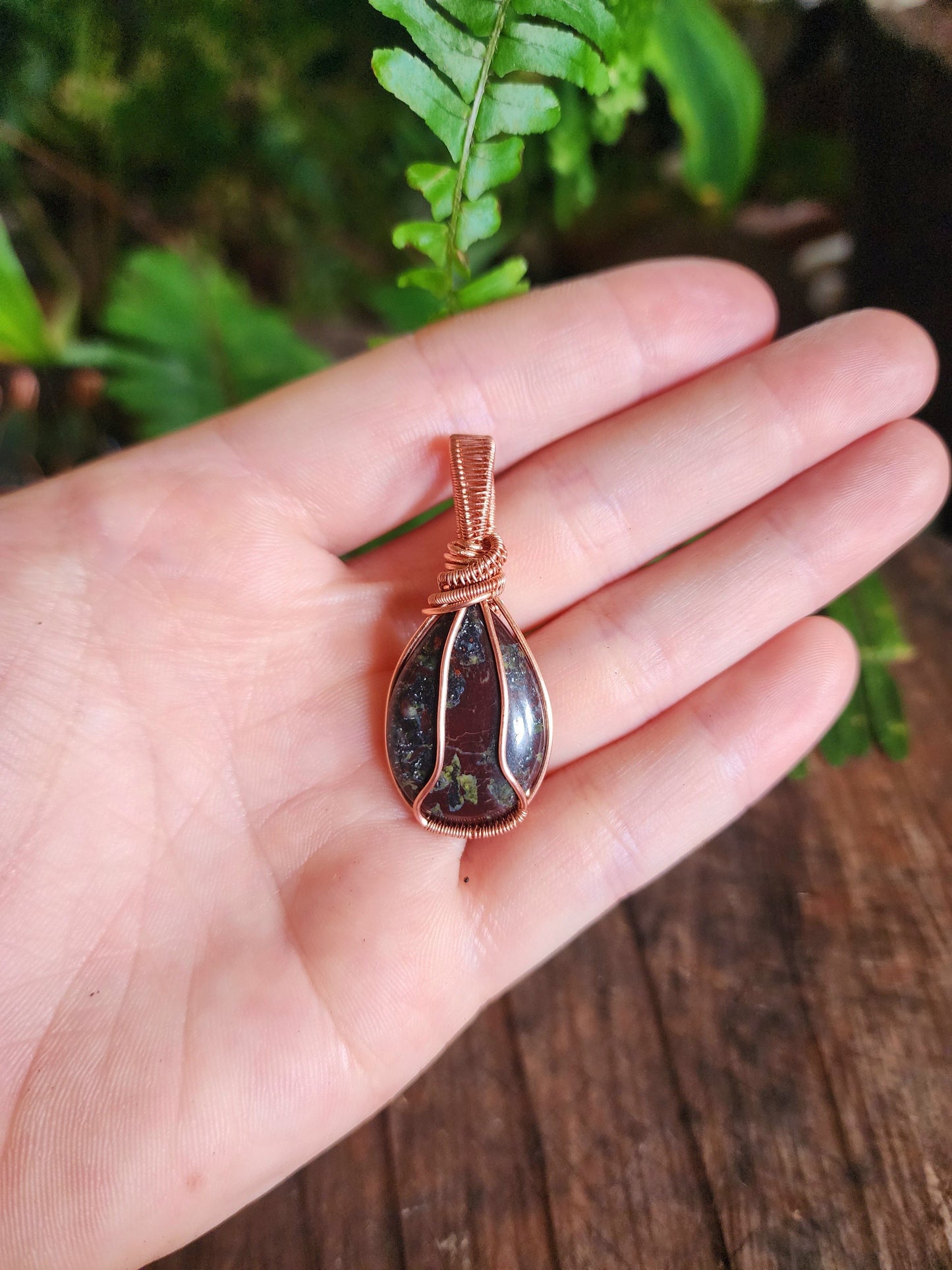 Copper Wire Wrap Crystal Dragon Blood Jasper Copper Wire Wrapped Handmade Pendant Australia