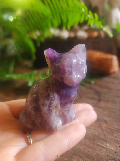 Carving Dream Amethyst Cat Carving