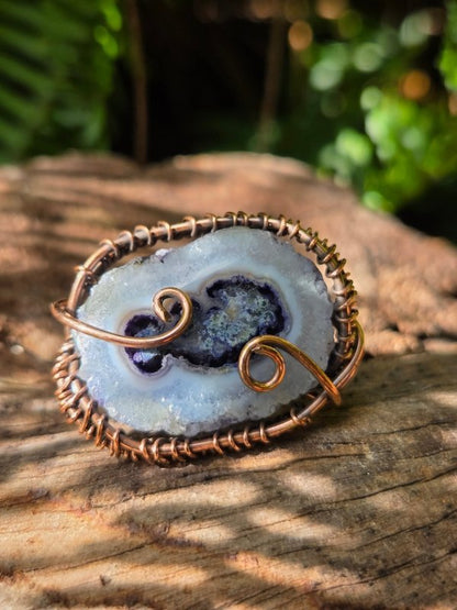 Druzy Agate Copper Wire Wrapped Ring - Jewellery Australia
