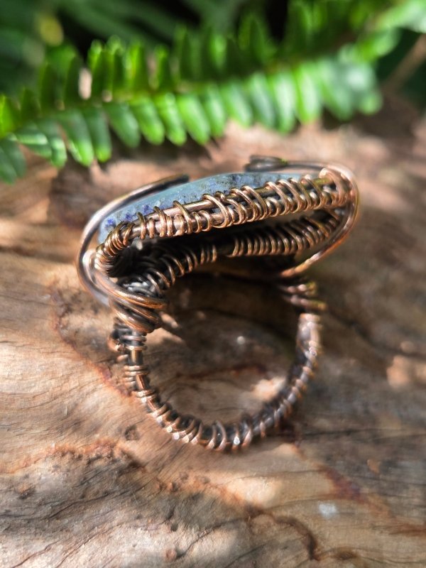 Druzy Agate Copper Wire Wrapped Ring - Jewellery Australia