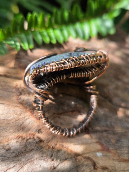 Druzy Agate Copper Wire Wrapped Ring - Jewellery Australia