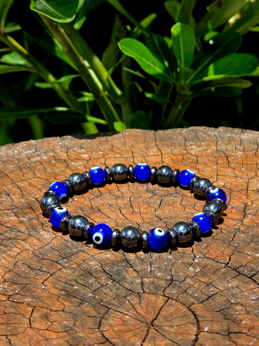 Jewellery Evil Eye Hematite Protection Bracelet 8mm