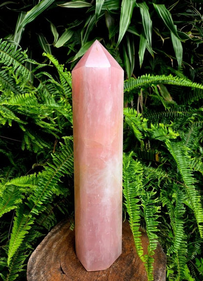 Extra Large Rose Quartz Tower Point Generator 8.6kg - Crystals Australia