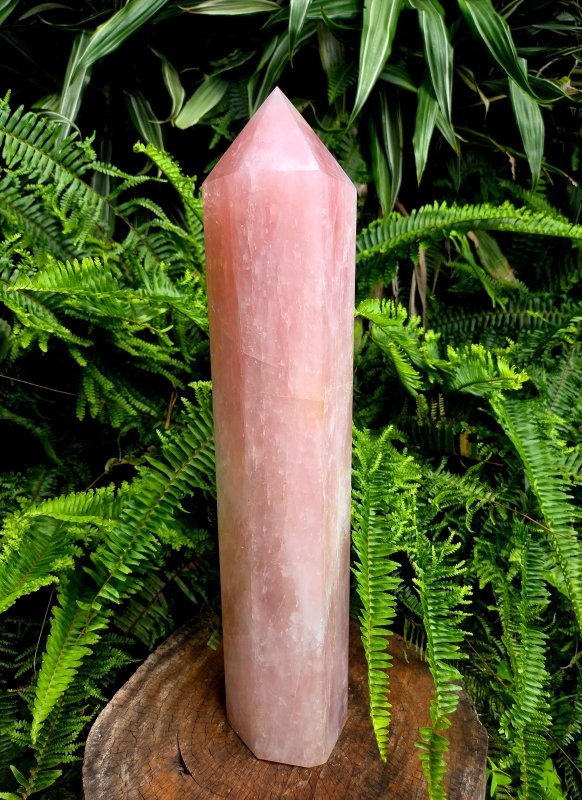 Extra Large Rose Quartz Tower Point Generator 8.6kg - Crystals Australia