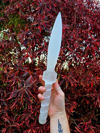 Extra Large Selenite Athame/Knife/Dagger 40cm - Crystals Australia