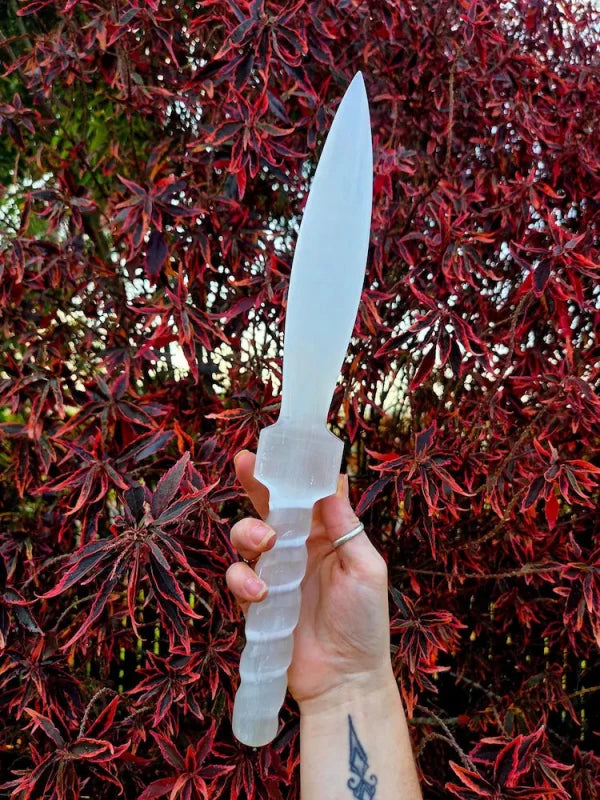 Extra Large Selenite Athame/Knife/Dagger 40cm - Crystals Australia