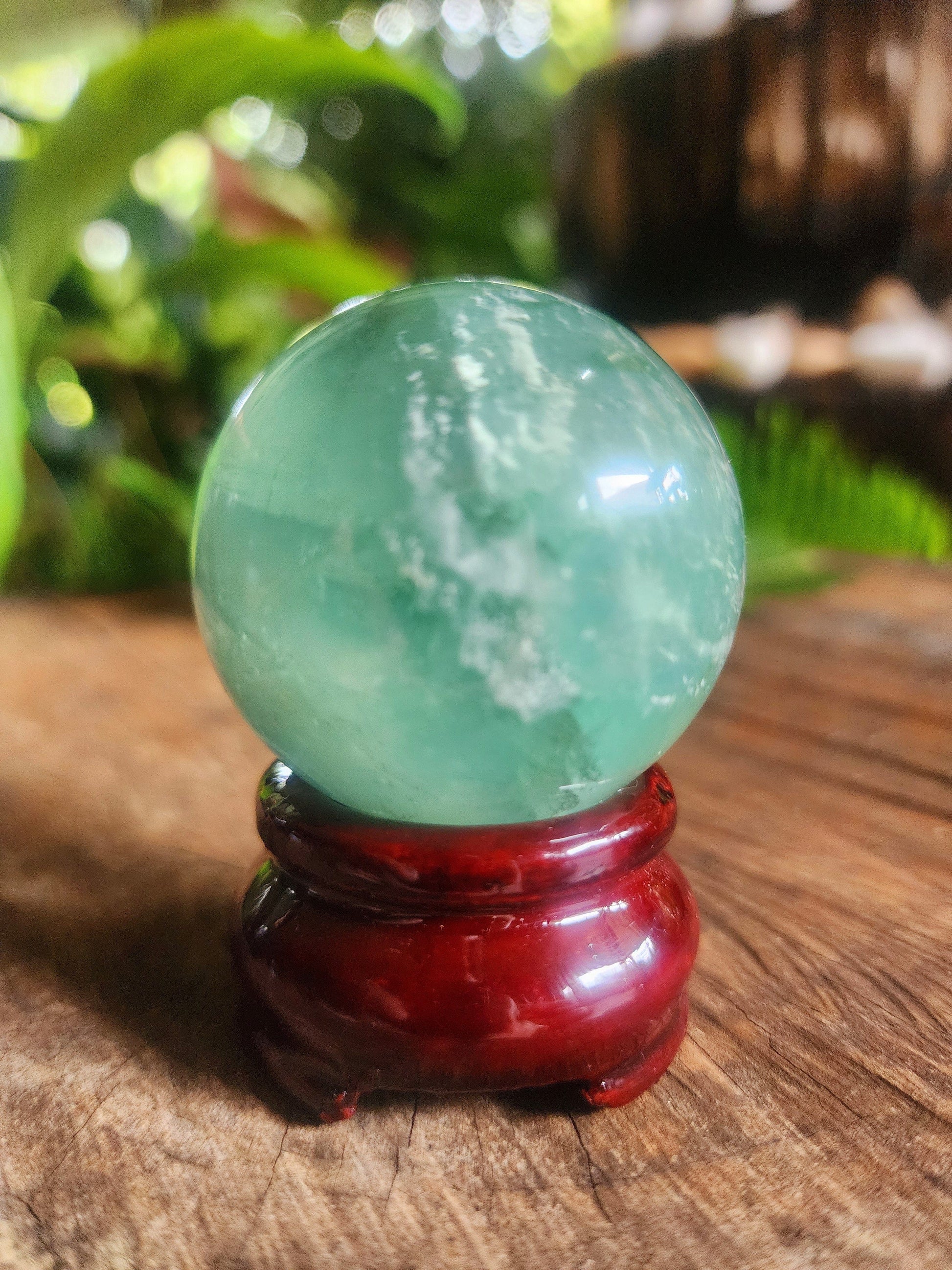 Feather Fluorite Crystal Sphere 150g Australia