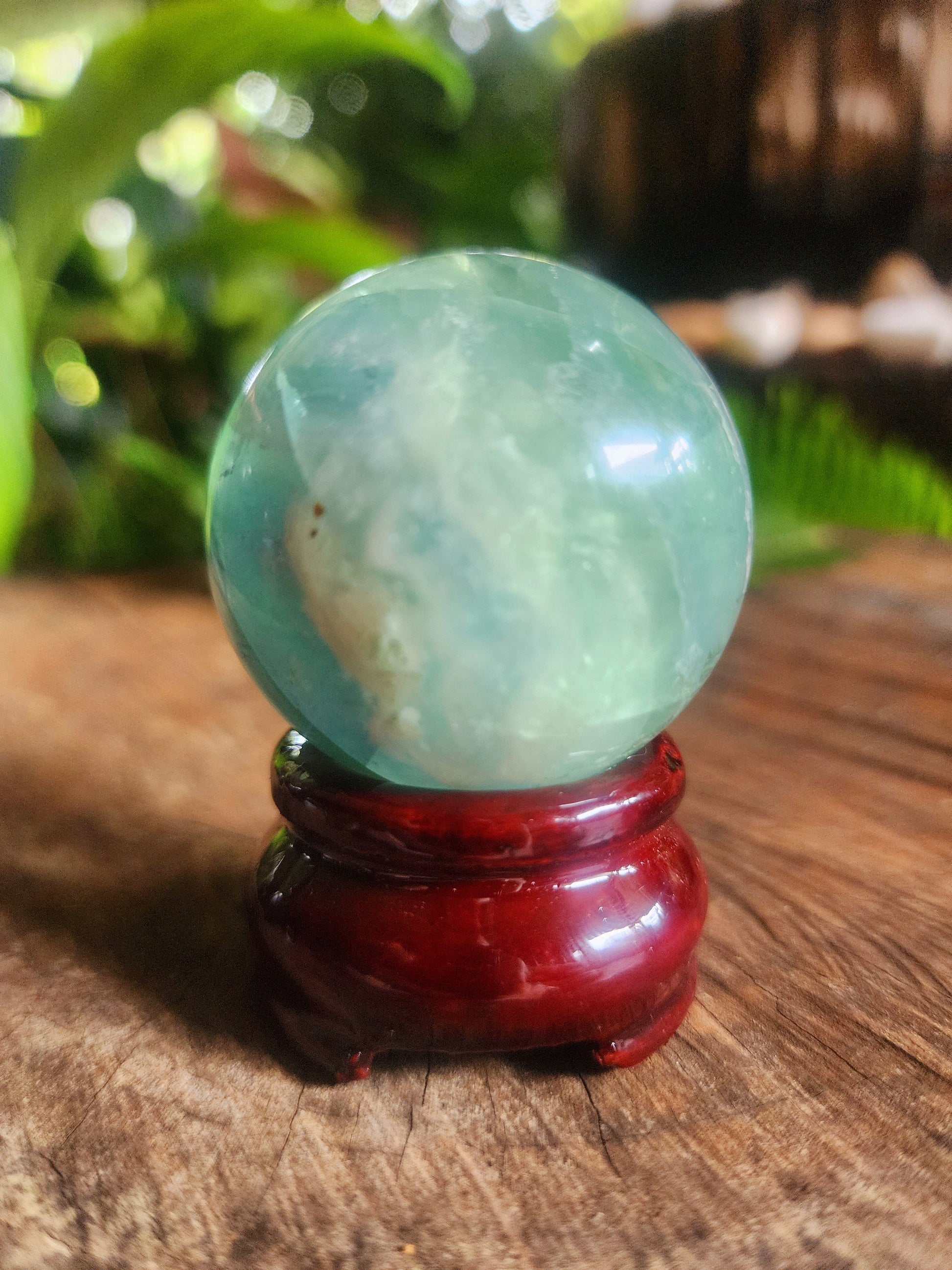 Feather Fluorite Crystal Sphere 150g Australia