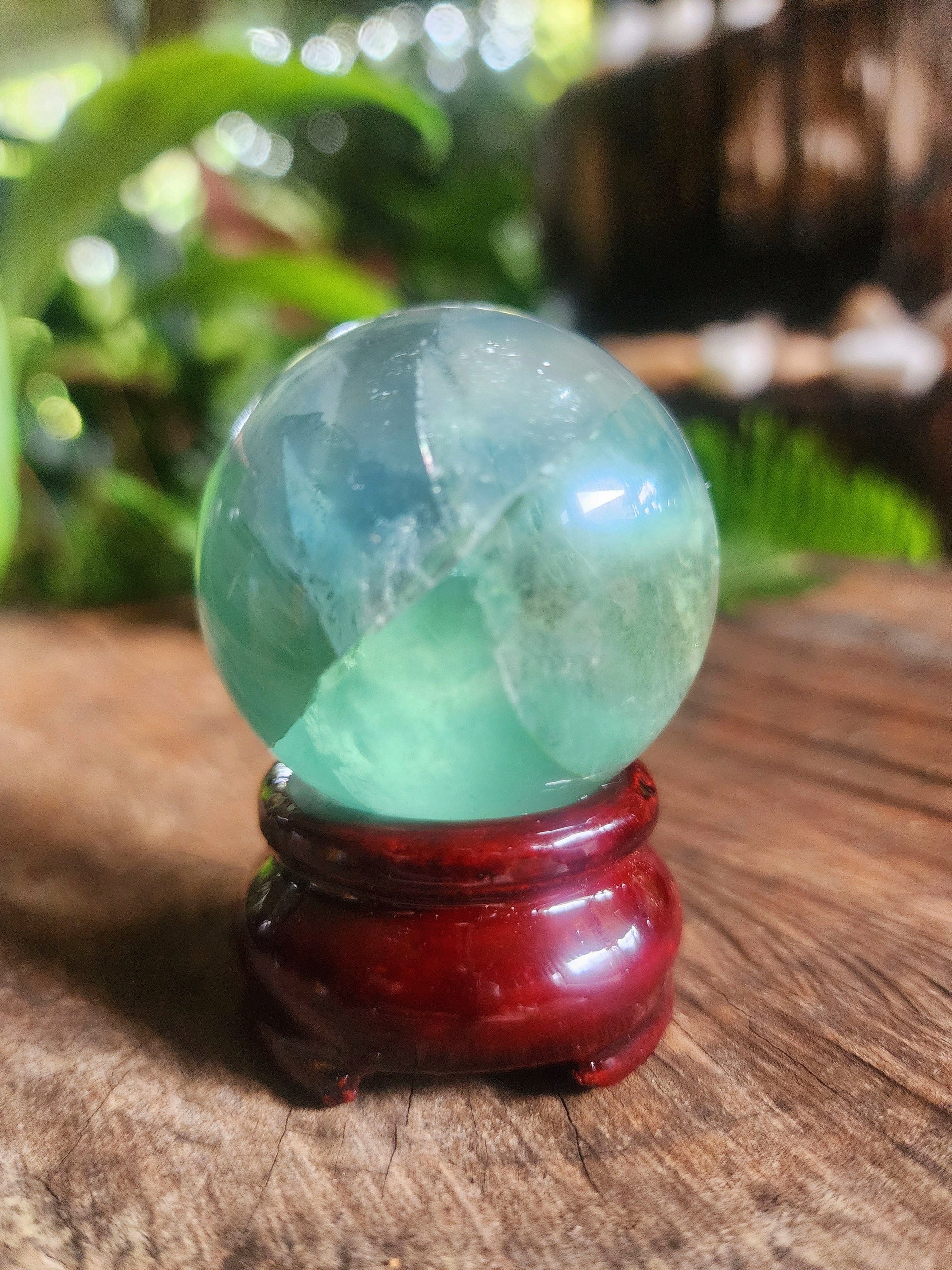Feather Fluorite Crystal Sphere 150g Australia