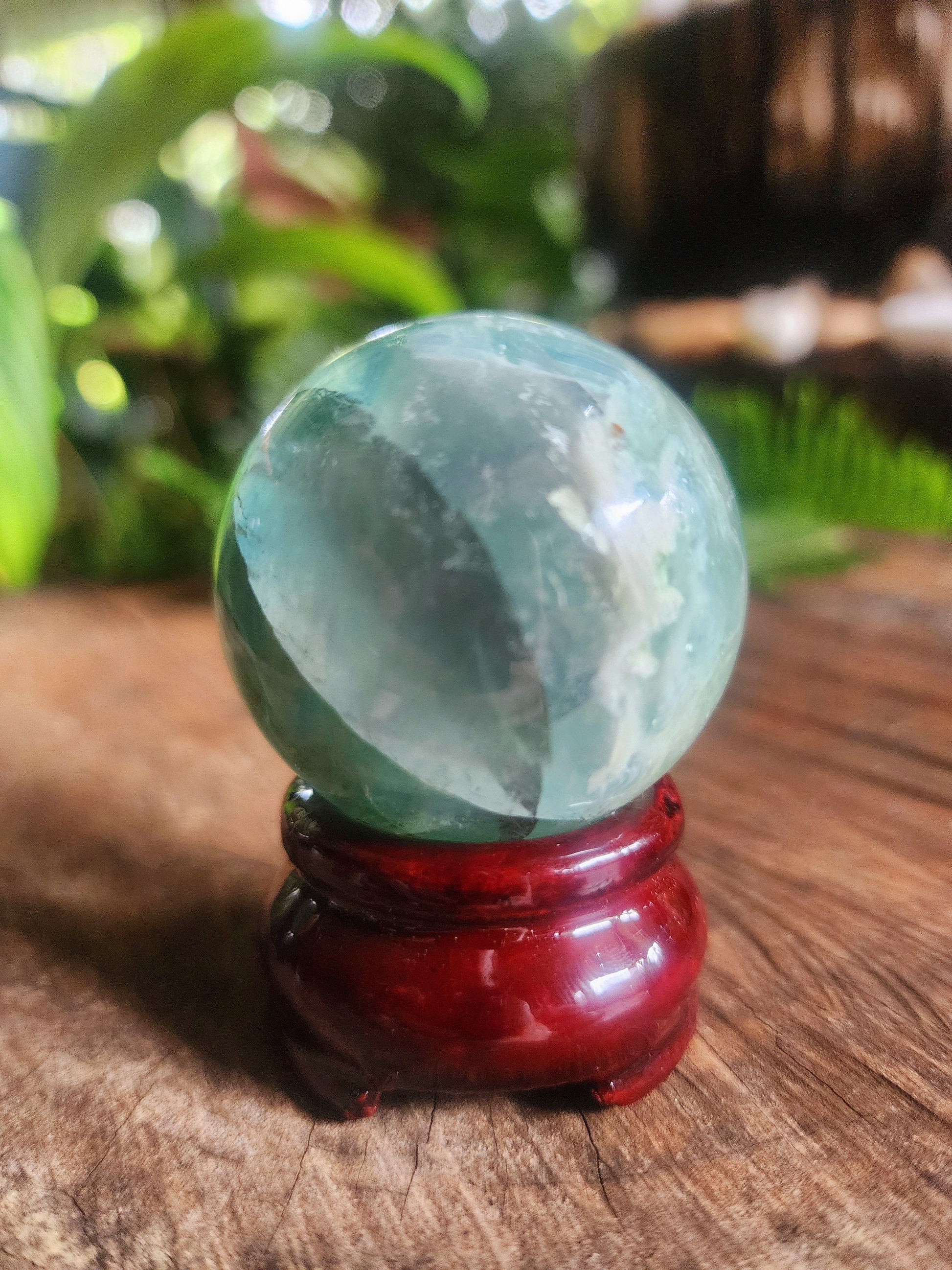 Feather Fluorite Crystal Sphere 150g Australia