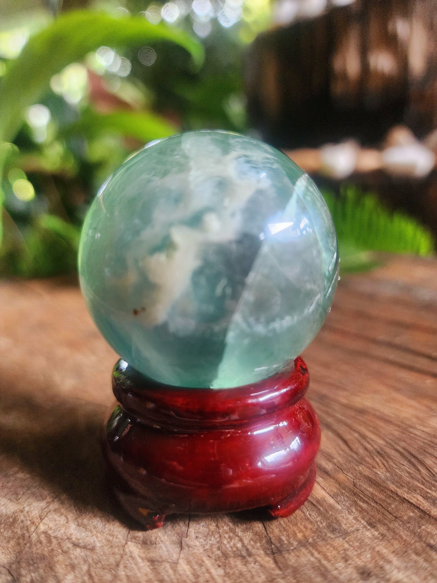 Feather Fluorite Crystal Sphere 150g Australia
