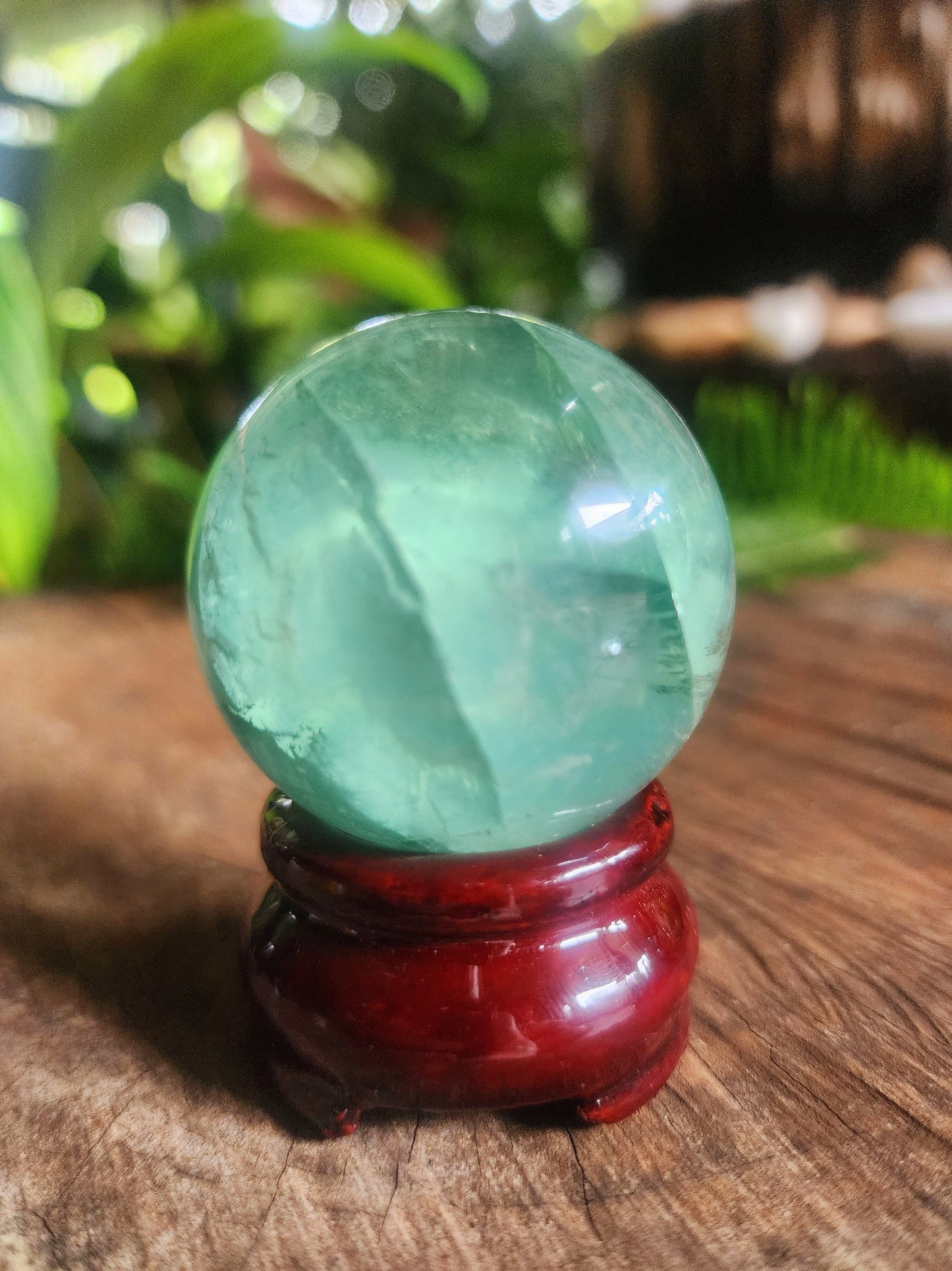 Feather Fluorite Crystal Sphere 150g Australia