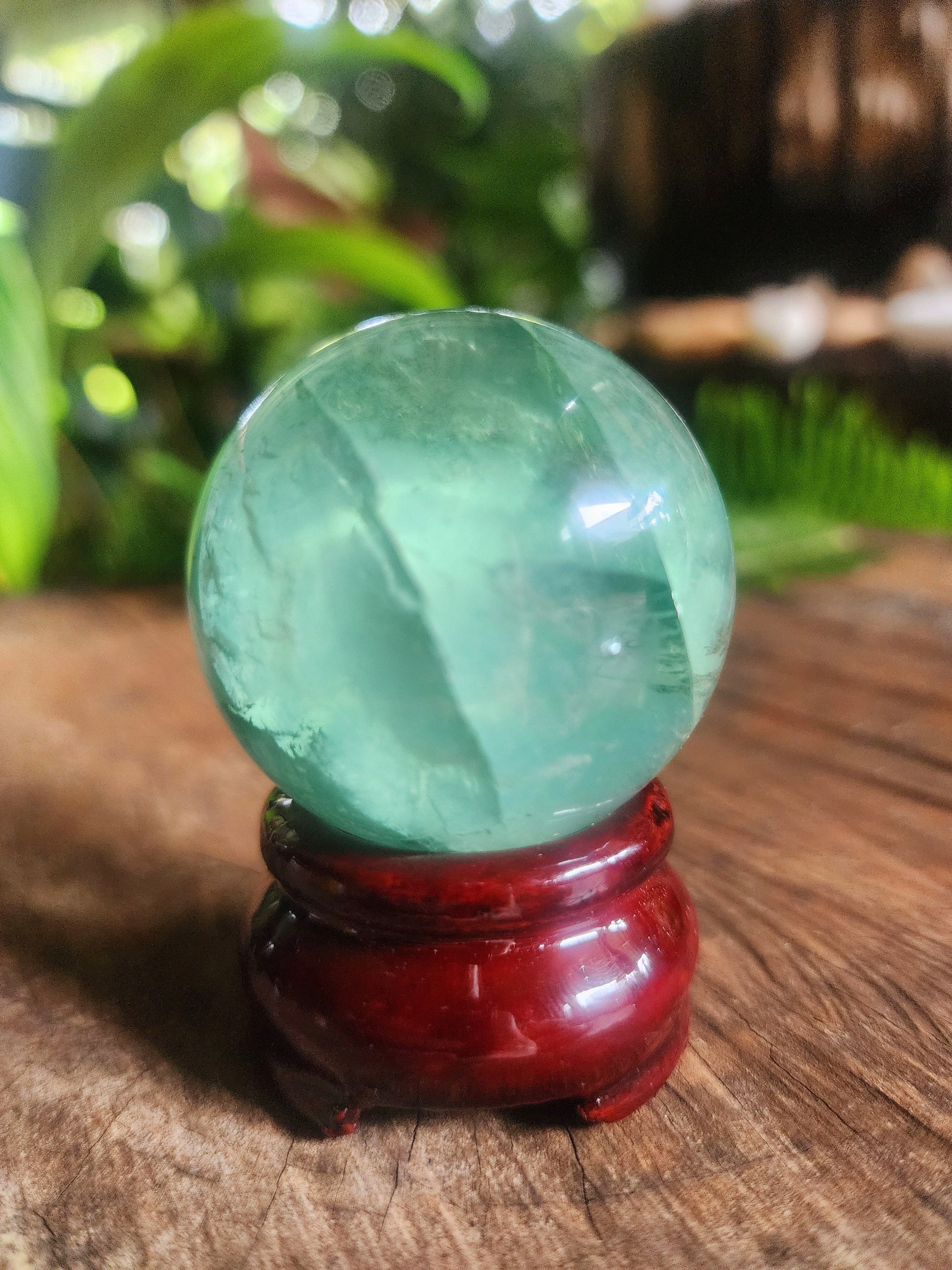 Feather Fluorite Crystal Sphere 150g Australia