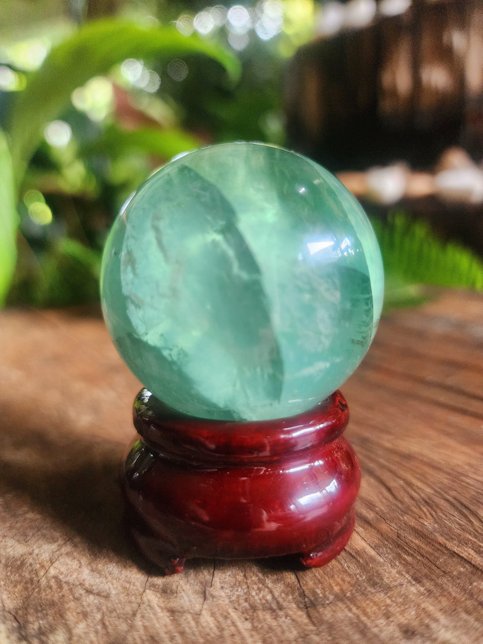 Crystals Feather Fluorite Crystal Sphere 150g