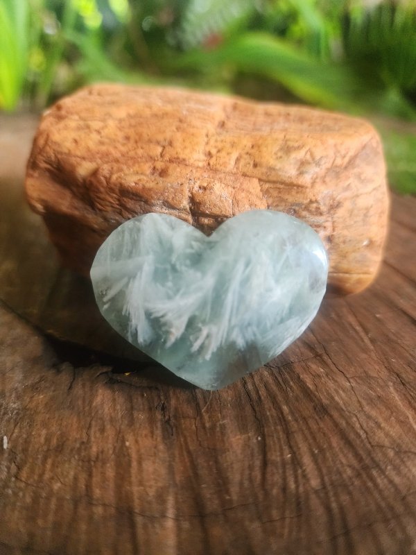 Feather Fluorite Heart - Crystals Australia