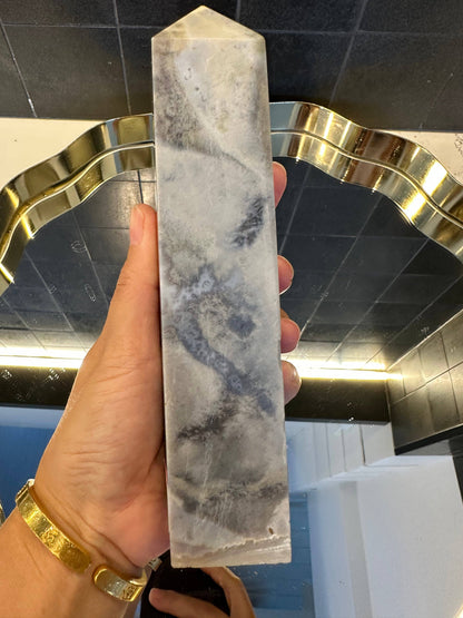 Crystals Flower Agate Tower Point 516g