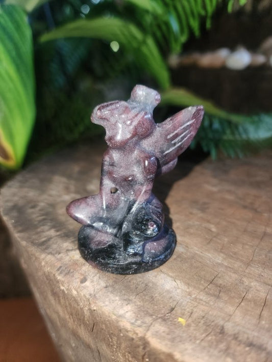 Garnet Fairy Carving - Crystals Australia