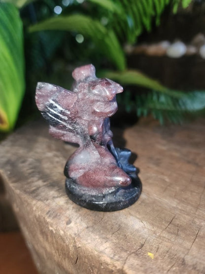 Garnet Fairy Carving - Crystals Australia