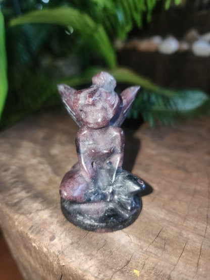 Garnet Fairy Carving - Crystals Australia