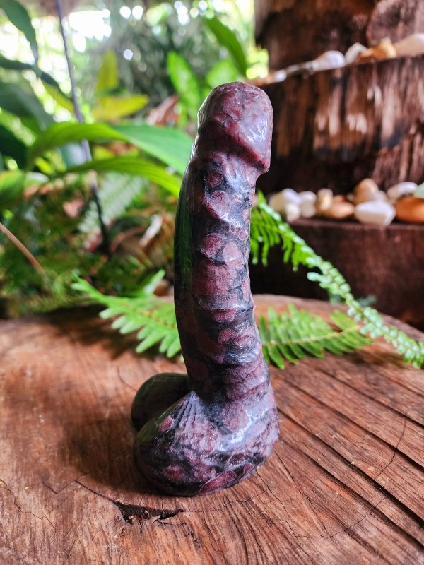 Garnet Penis Crystal Carving - Carving Australia